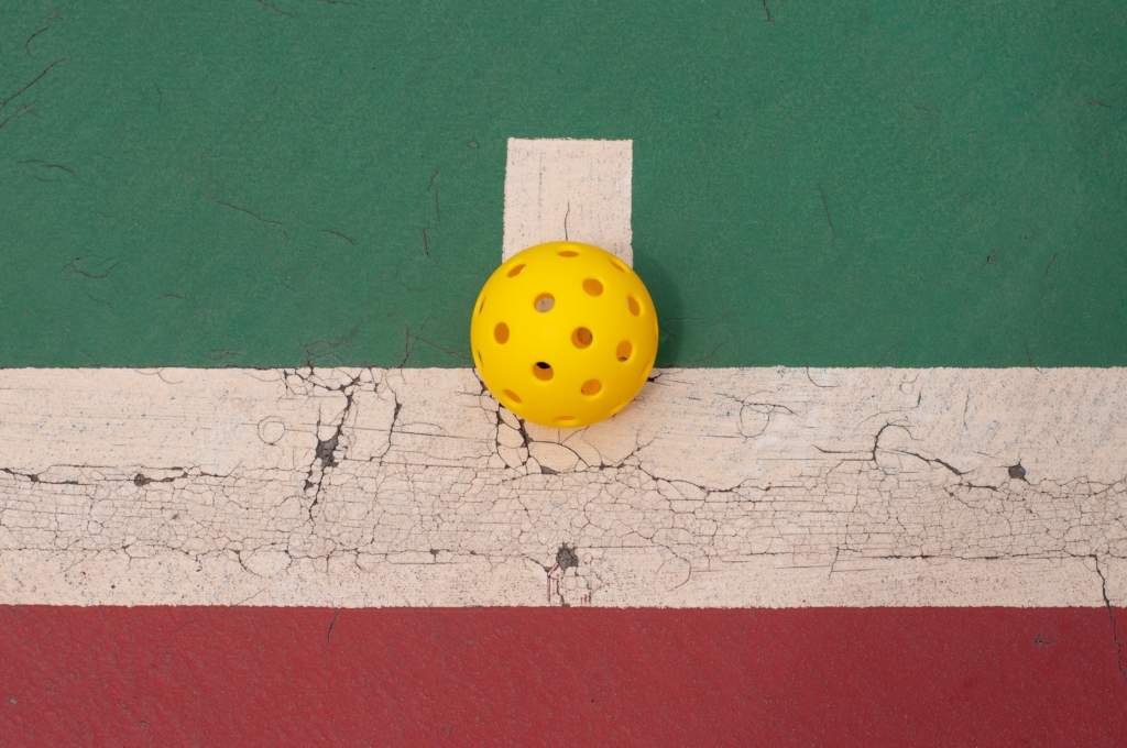 Pickleball on a court