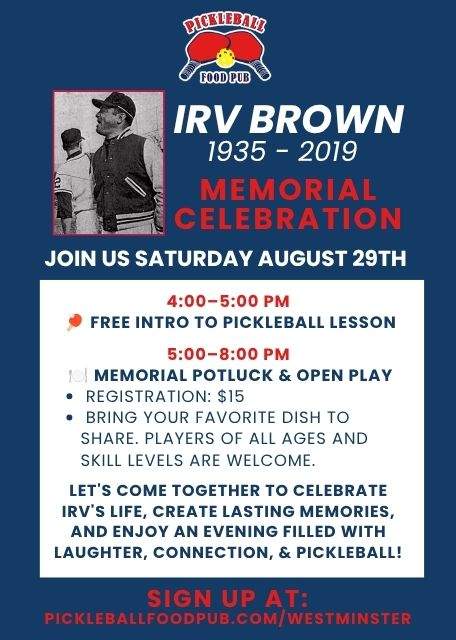 Ivo Brown Memorial Pickleball Celebration 2026